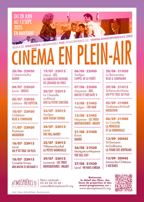 Cinéma en plein air Mayenne 2025