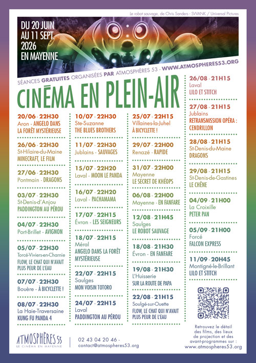Cinéma en plein air 2026 - Mayenne